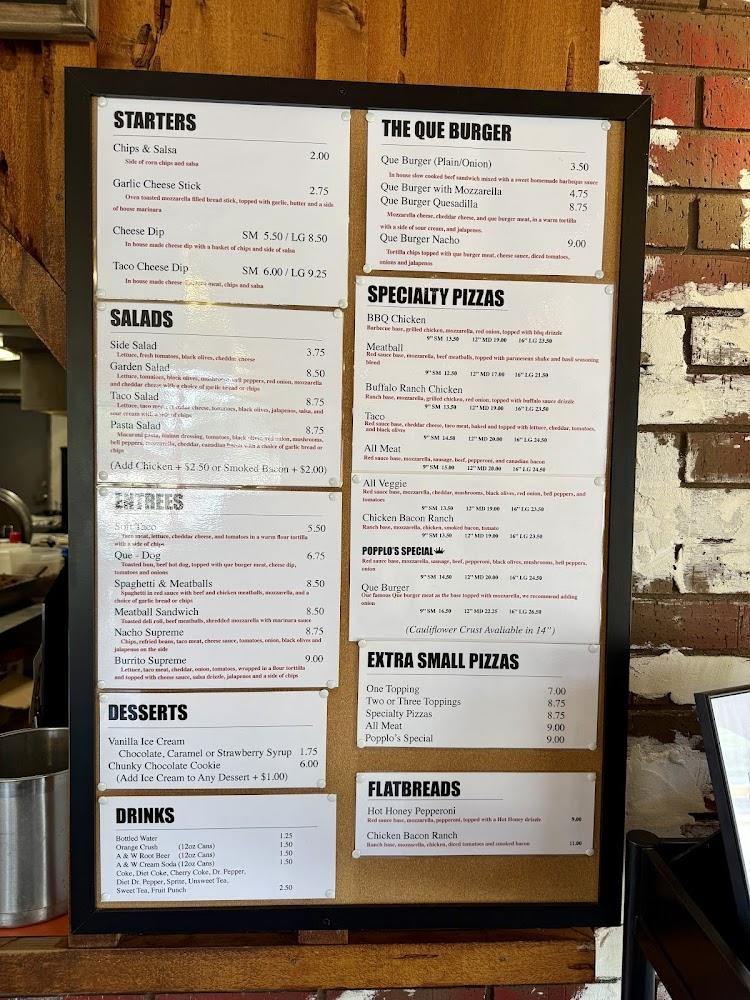 Popplo's Pizza & Que Burgers - Malvern Menu image 1