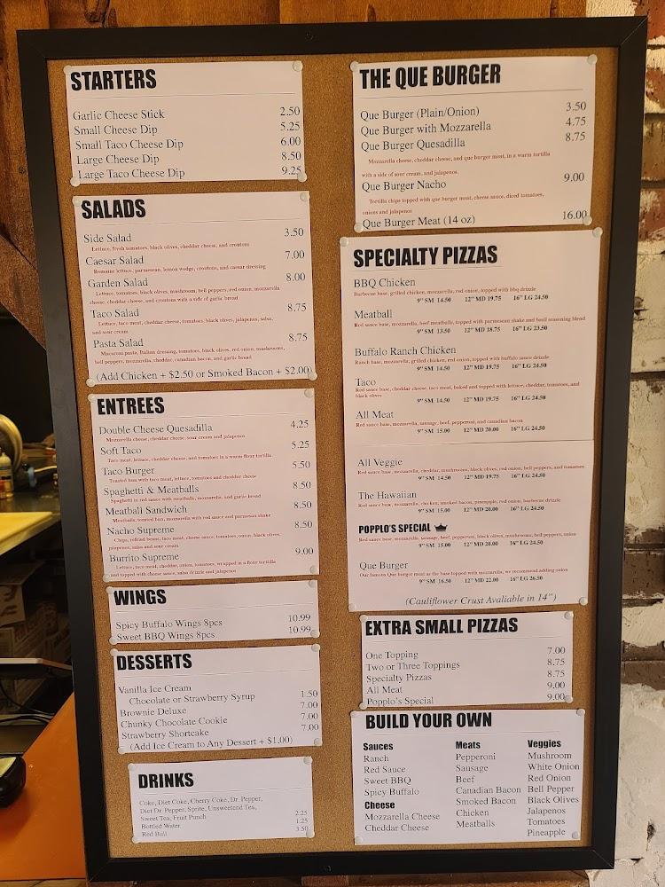 Popplo's Pizza & Que Burgers - Malvern Menu image 2